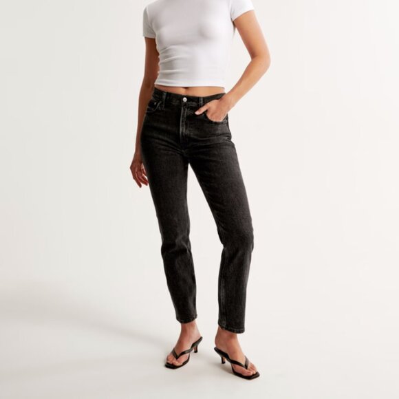 Abercrombie & Fitch Denim - ABERCROMBIE & FITCH High Rise Mom Jean - Black